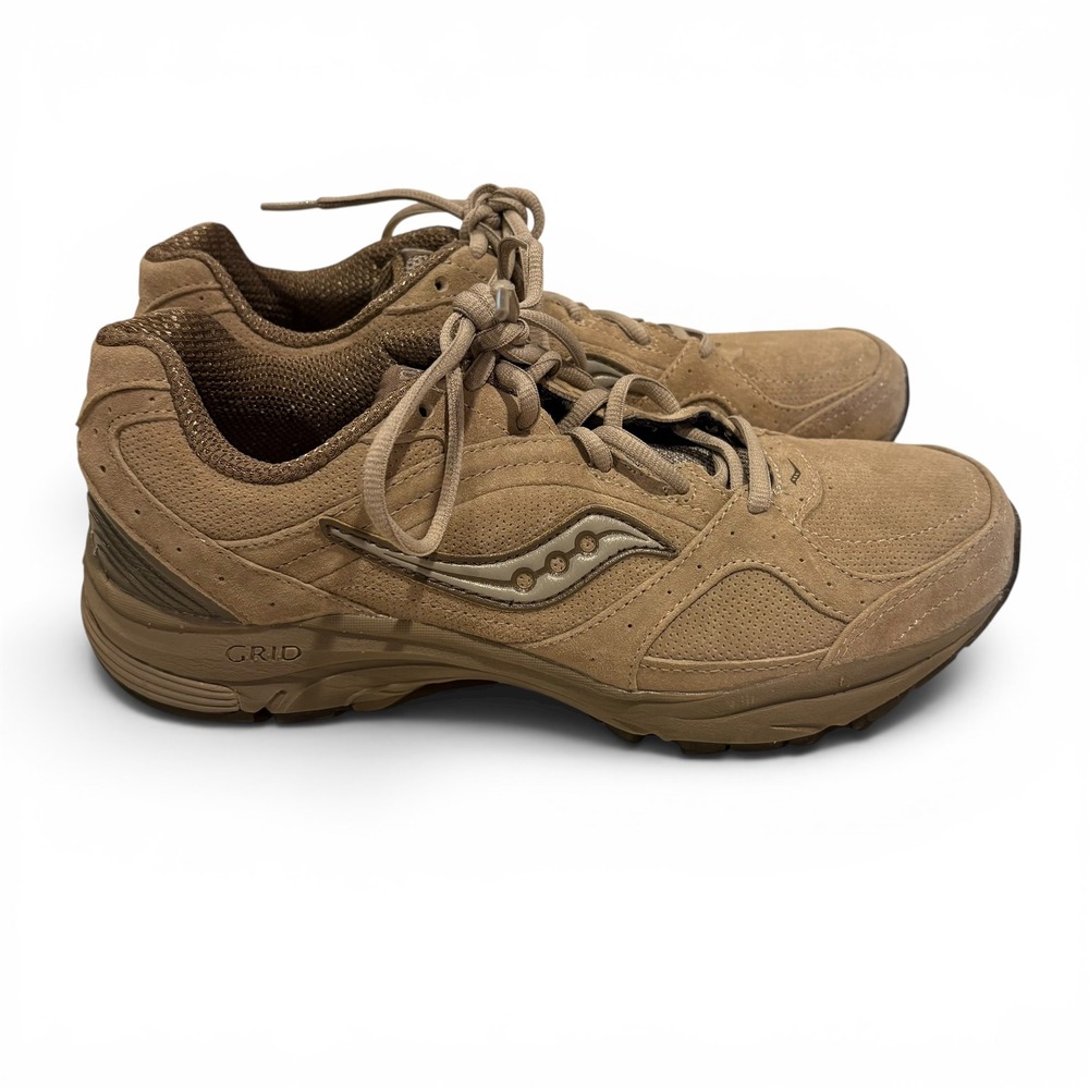 Saucony Grid Integrity ST2 Women's Size 9.5 Walking Shoes Tan Suede Sneakers